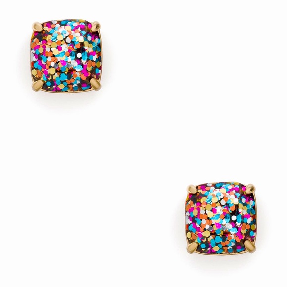 Kate Spade Multi Glitter Square Studs - Picture 2 of 3